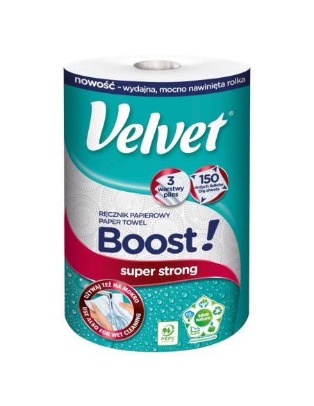 VELVET BOOST Ręcznik papierowy 3-warstwowy 150 listków, 1 szt