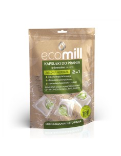 ECOMILL Kapsułki do prania 2w1 UNIWERSALNE ZIELONA HERBATA, 30 szt 