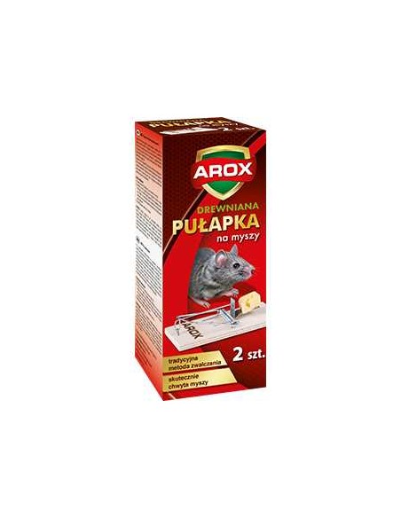 AROX Pułapka na myszy DREWNIANA, 2 szt