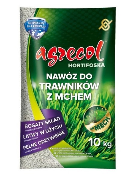 AGRECOL HORTIFOSKA Nawóz granulowany DO TRAWNIKÓW Z MCHEM, 10 kg