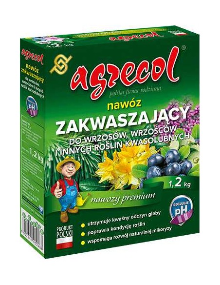 AGRECOL Nawóz zakwaszający DO WRZOSÓW, WRZOŚCÓW I INNYCH ROŚLIN KWASOLUBNYCH, 1.2 kg