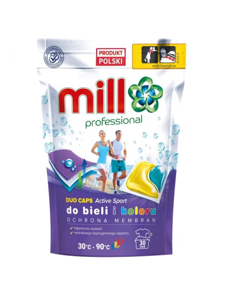 MILL PROFESSIONAL Kapsułki do prania ACTIVE SPORT DUO CAPS DO BIELI I KOLORU 30 (prań), 30 szt
