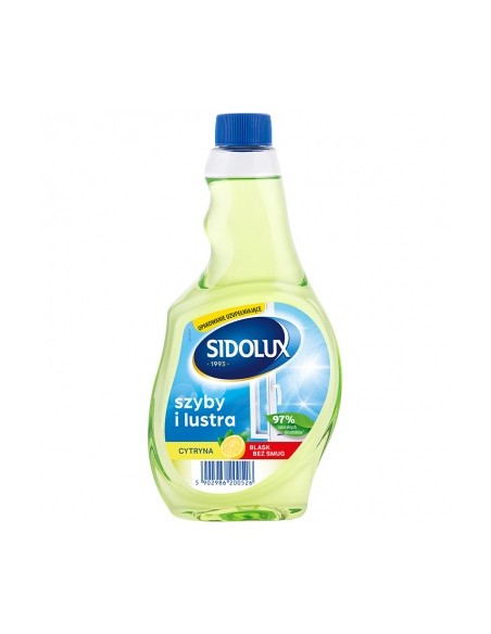 SIDOLUX CRYSTAL Płyn do mycia szyb LEMON zapas, 500 ml