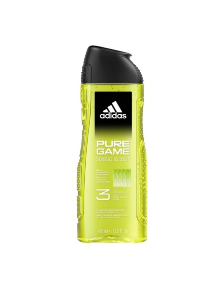 ADIDAS PURE GAME Żel pod prysznic do twarzy, ciała i włosów 3 w 1 dla mężczyzn WITH SMOOKY WOODS, 400 ml