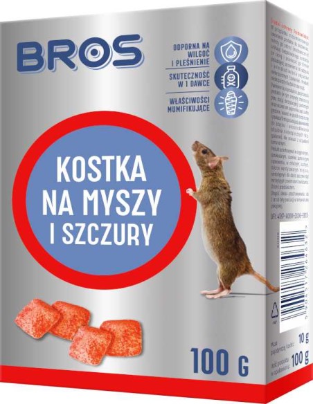BROS Trutka na myszy i szczury KOSTKA ,100 g