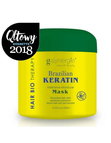 G-SYNERGIE BRAZILIAN Keratin Maska intensywnie nawilżająca, 500 ml po prostowaniu włosów