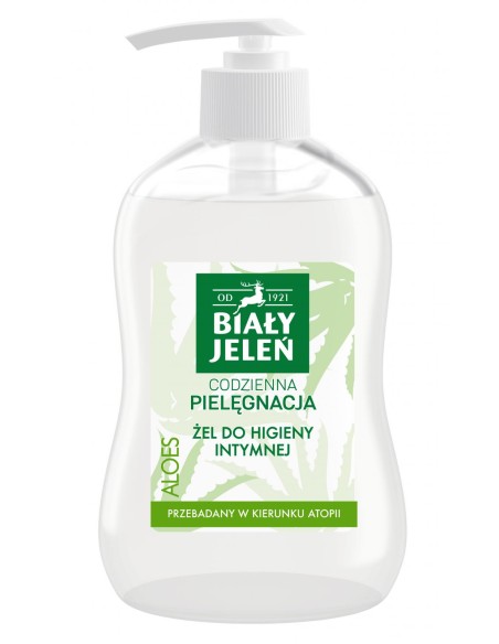 BIAŁY JELEŃ Żel do higieny intymnej hipoalergiczny z pompką ALOES, 500 ml 