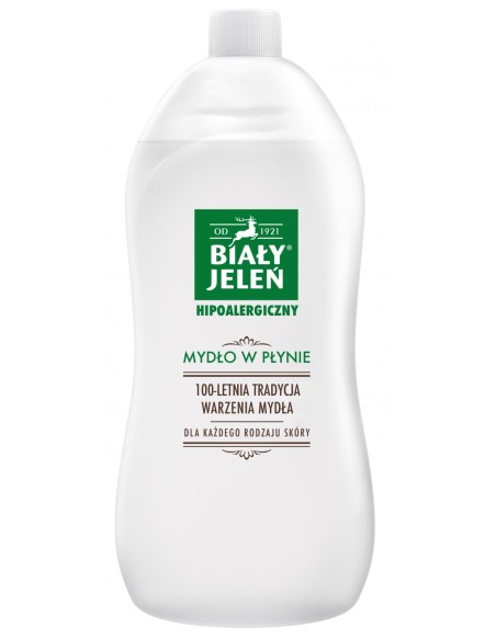 BIAŁY JELEŃ Mydło w płynie hipoalergiczne DO SKÓRY WRAŻLIWEJ, 1 l zapas
