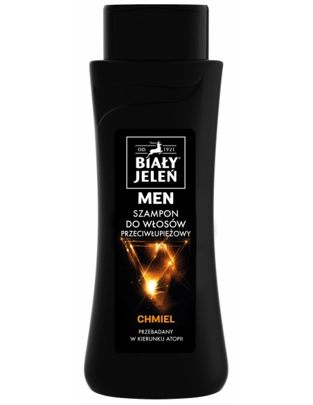 BIAŁY JELEŃ FOR MEN Szampon do włosów hipoalergiczny PRZECIWŁUPIEŻOWY CHMIEL, 300 ml