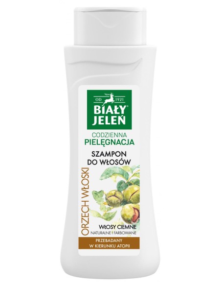 BIAŁY JELEŃ Szampon do włosów ciemnych ORZECH WŁOSKI, 300 ml