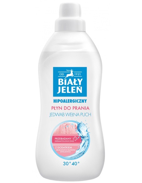 BIAŁY JELEŃ Płyn do prania tkanin delikatnych JEDWAB, WEŁNA, PUCH, 1 l