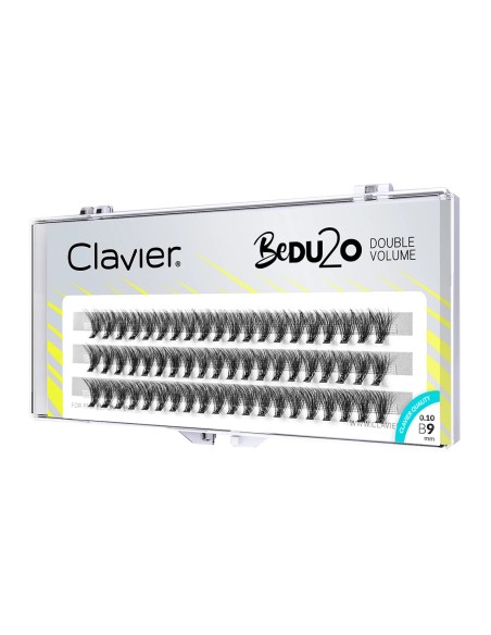 CLAVIER Kępki rzęs BeDU2O DOUBLE VOLUME 20D, 9 mm 