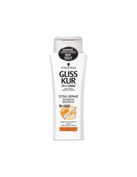 GLISS KUR Szampon do włosów suchych i zniszczonych TOTAL REPAIR, 400 ml