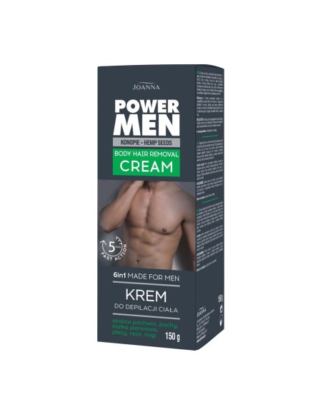 JOANNA POWER MEN Krem do depilacji ciała KONOPIE, 150 g