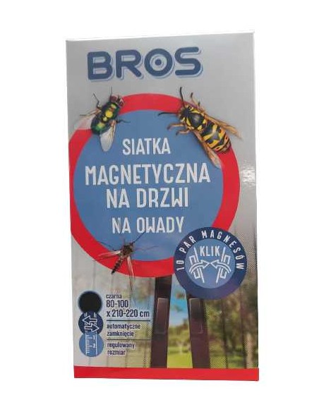 BROS Siatka na drzwi MAGNETYCZNA 100x220 CZARNA