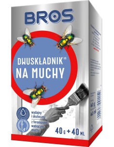 BROS Preparat dwuskładnikowy na muchy, 40 g + 40 ml zestaw