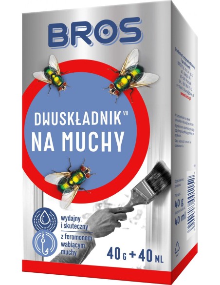 BROS Preparat dwuskładnikowy na muchy, 40 g + 40 ml zestaw