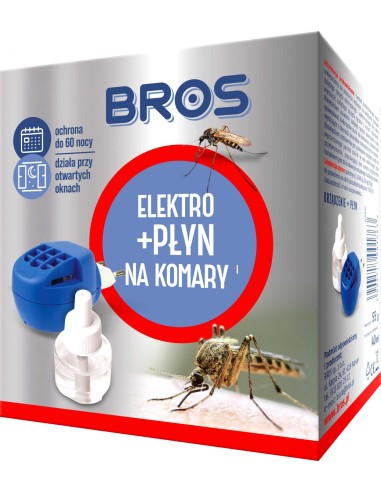 BROS Elektrofumigator owadobójczy NA KOMARY + płyn 40 ml, zestaw