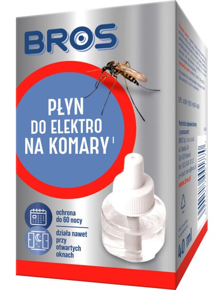 BROS Płyn do elektrofumigatora NA KOMARY, 40 ml