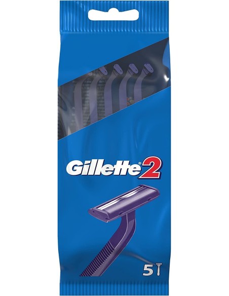 GILLETTE 2 Jednorazowa maszynka do golenia dla mężczyzn, 5 szt
