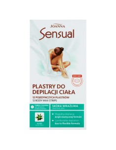 JOANNA SENSUAL Plastry do depilacji ciała ALOES, 12 szt 