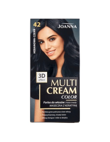 JOANNA MULTI CREAM COLOR Farba do włosów 42 HEBANOWA CZERŃ
