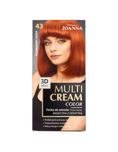 JOANNA MULTI CREAM COLOR Farba do włosów 43 PŁOMIENNY RUDY