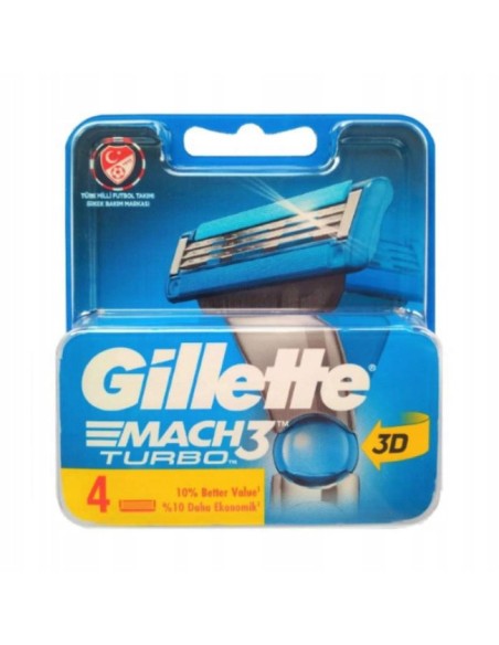 GILLETTE MACH 3 TURBO Wkłady do maszynek do golenia, 4 szt