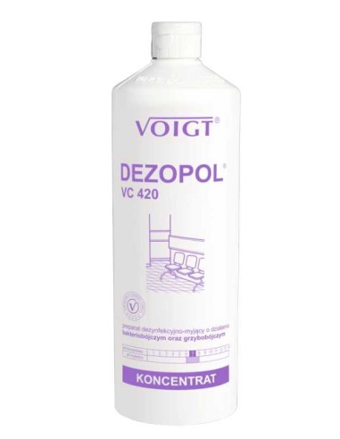 VOIGT VC 420  DEZOPOL Środek dezynfekcyjno-myjący o działaniu bakteriobójczym oraz grzybobójczym FIOLETOWY, 1 l