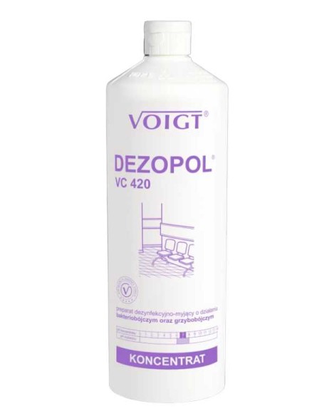 VOIGT VC 420  DEZOPOL Środek dezynfekcyjno-myjący o działaniu bakteriobójczym oraz grzybobójczym FIOLETOWY, 1 l