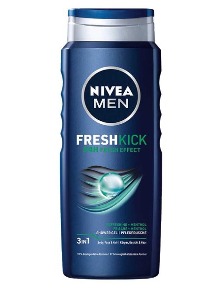 NIVEA MEN Żel pod prysznic  3w1 FRESH KICK, 500 ml