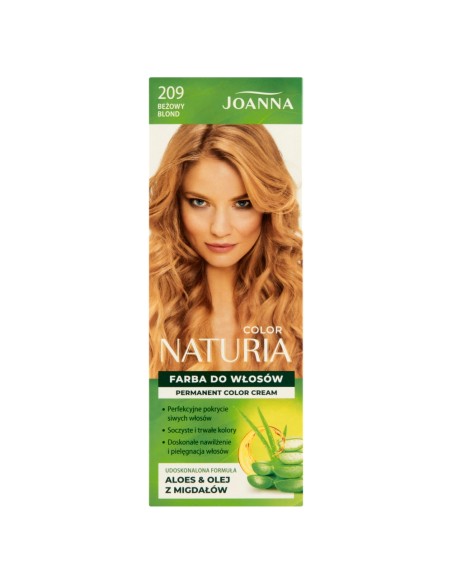 JOANNA NATURIA COLOR Farba do włosów 209 BEŻOWY BLOND