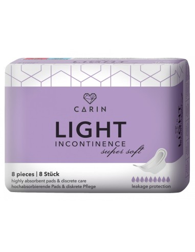 CARIN Podpaski higieniczne na nietrzymanie moczu LIGHT INCONTINENCE, 8 szt