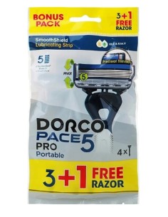DORCO PACE 5 PRO Jednorazowa maszynka do golenia dla mężczyzn, 4 szt