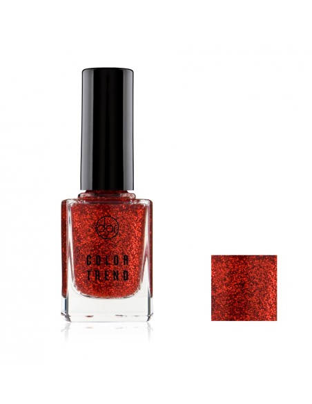 DOR COLOR TREND Lakier do paznokci 111 CZERWONY BROKAT, 11 ml