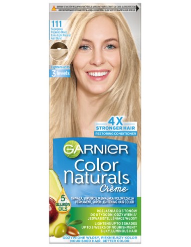 GARNIER COLOR NATURALS Farba do włosów 111 SUPER JASNY POPIELATY BLOND