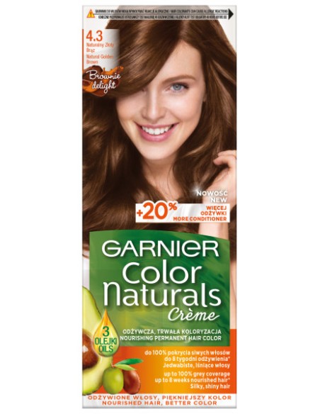 GARNIER COLOR NATURALS Farba do włosów 4.3 ZŁOTY BRĄZ