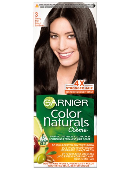GARNIER COLOR NATURALS Farba do włosów 3 CIEMNY BRĄZ