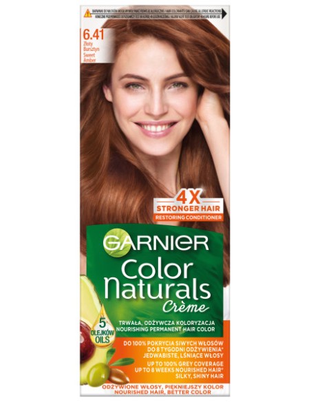 GARNIER COLOR NATURALS Farba do włosów 6.41 ZŁOTY BURSZTYN
