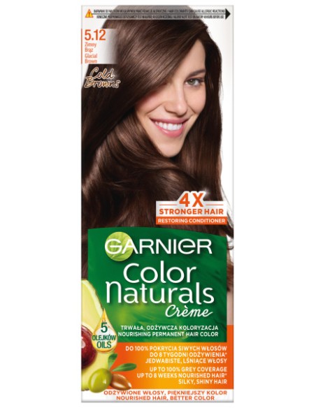 GARNIER COLOR NATURALS Farba do włosów 5.12 ZIMNY BRĄZ