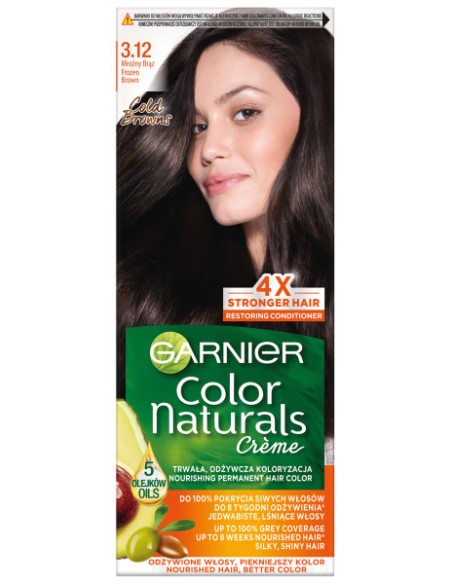 GARNIER COLOR NATURALS Farba do włosów 3.12 MROŹNY BRĄZ