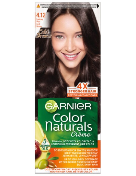 GARNIER COLOR NATURALS Farba do włosów 4.12 LODOWY BRĄZ