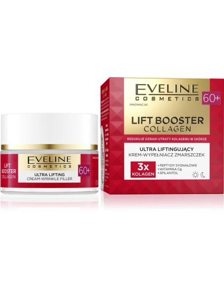EVELINE LIFT BOOSTER COLLAGEN Krem do twarzy 60+ ULTRA LIFTINGUJĄCY WYPEŁNIACZ ZMARSZCZEK, 50 ml 