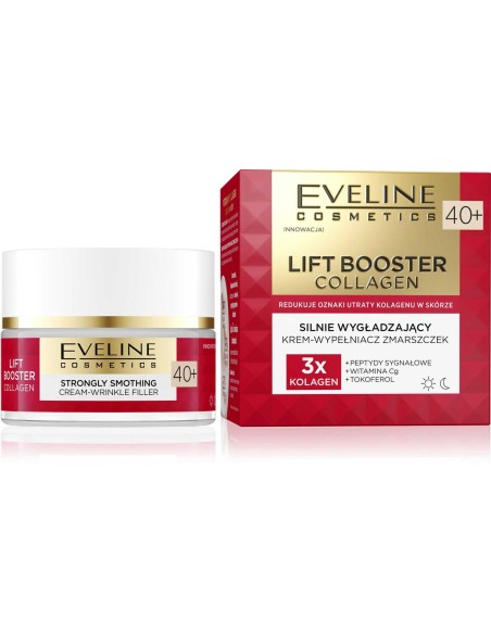 EVELINE LIFT BOOSTER COLLAGEN Krem do twarzy 40+ SILNIE WYGŁADZAJĄCY WYPEŁNIACZ ZMARSZCZEK, 50 ml 
