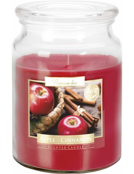 BISPOL AURA Świeca zapachowa w szkle SND99-87 JABŁKO/CYNAMON, 500 g