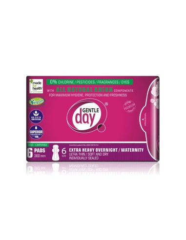 GENTLE DAY ECO Podpaski higieniczne poporodowe z paskiem anionowym, 6 szt