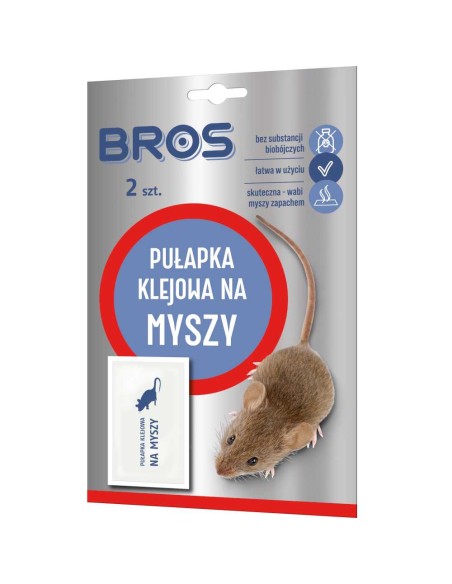 BROS Pułapka na myszy KLEJOWA, 2 szt