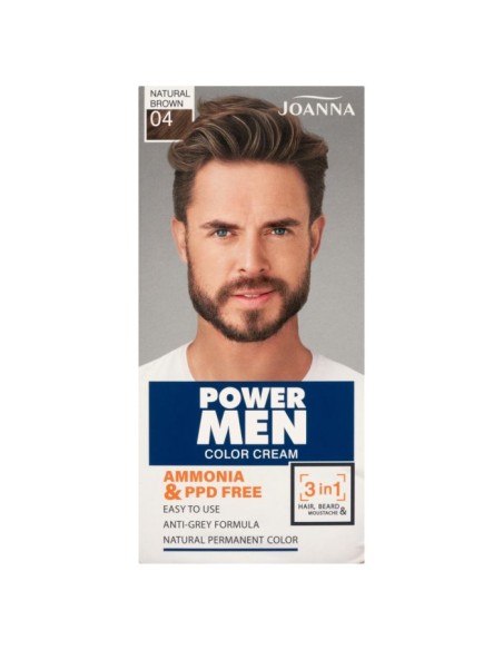 JOANNA POWER MEN Farba do włosów, brody i wąsów 04 NATURALNY BRĄZ