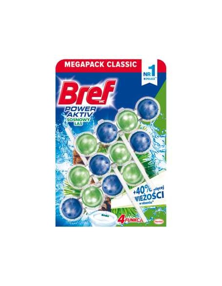 BREF WC POWER AKTIV Zawieszka do WC 4-funkcyjna SOSNOWY LAS, 3 x 50 g