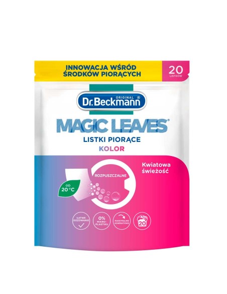 DR BECKMANN MAGIC LEAVES Listki piorące KOLOR, 20 szt